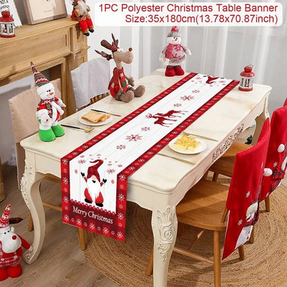 Christmas Table Runner for Home Decor Festive Xmas Ornament Gift