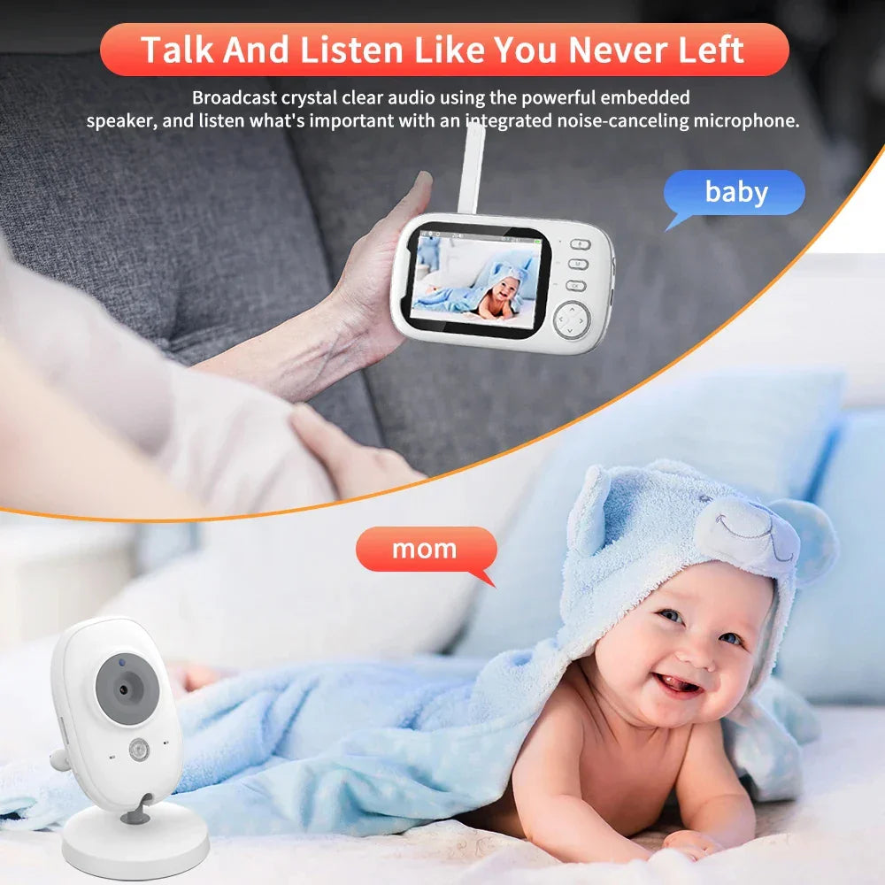 Wireless Baby Monitor With LCD Screen Temperature Tracking NALANI