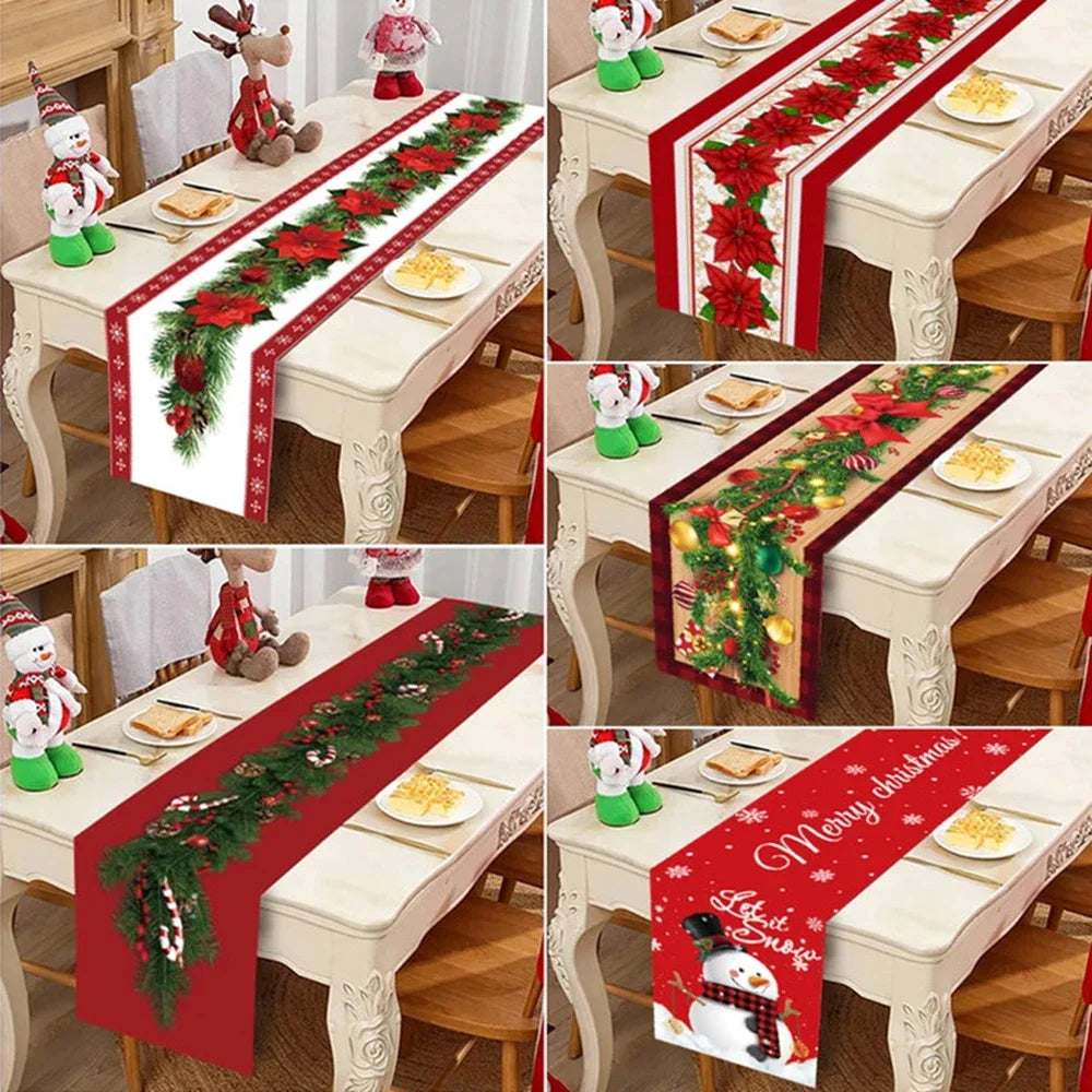 Christmas Table Runner for Home Decor Festive Xmas Ornament Gift