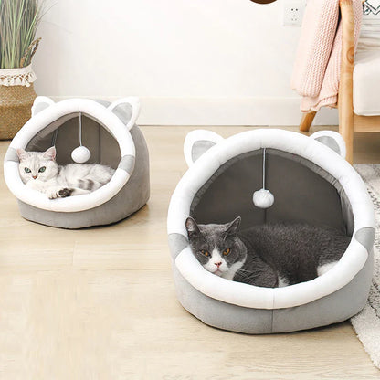 Soft Plush Cat Bed Cozy Resting Nook for Cats and Pets NALANI