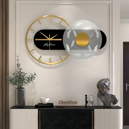 Modern Metal Wall Clock with Geometric Design for Home Decor NALANI