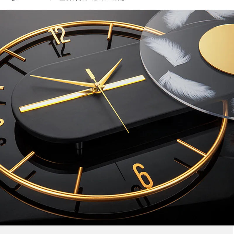 Modern Metal Wall Clock with Geometric Design for Home Decor NALANI