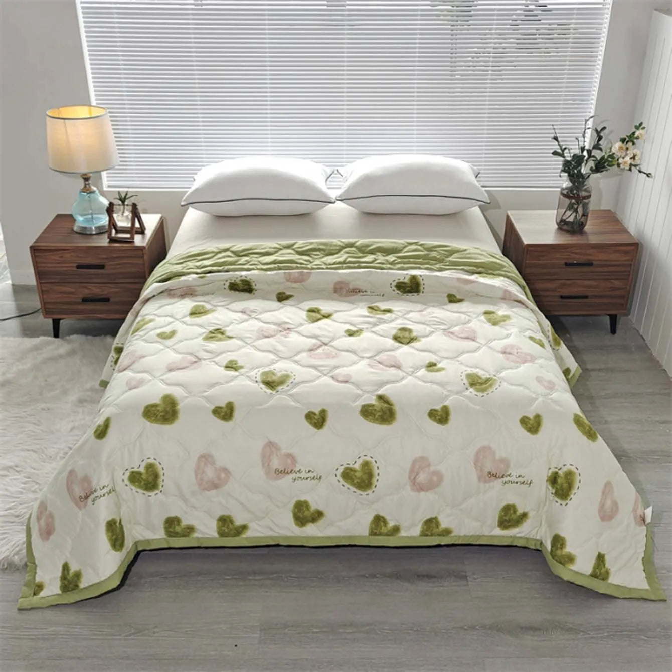 Woven Wool Printed Duvet Set Machine Washable Soft Comfort Heart to heart NALANI