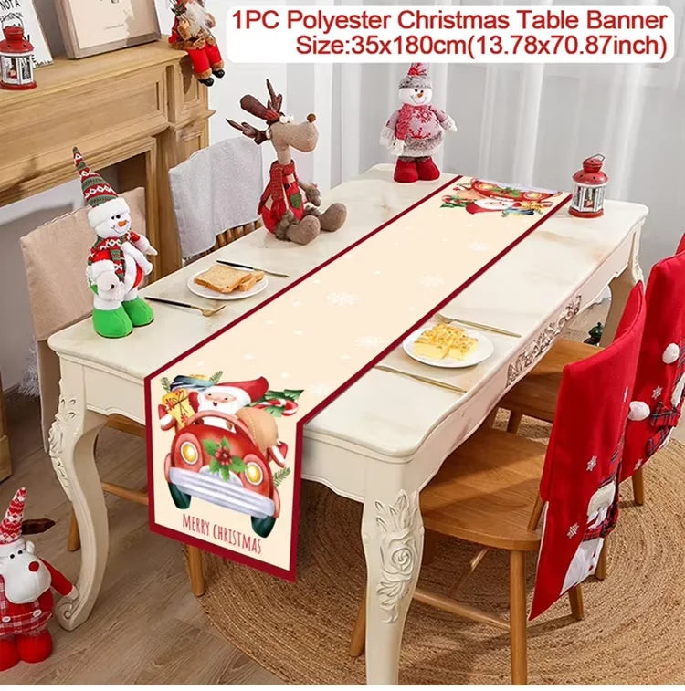 Christmas Table Runner for Home Decor Festive Xmas Ornament Gift