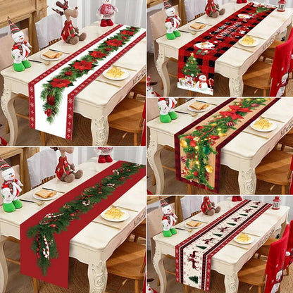 Christmas Table Runner for Home Decor Festive Xmas Ornament Gift