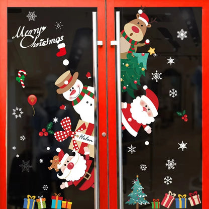 Christmas Wall Window Stickers For Home Decor Xmas Ornaments 2025