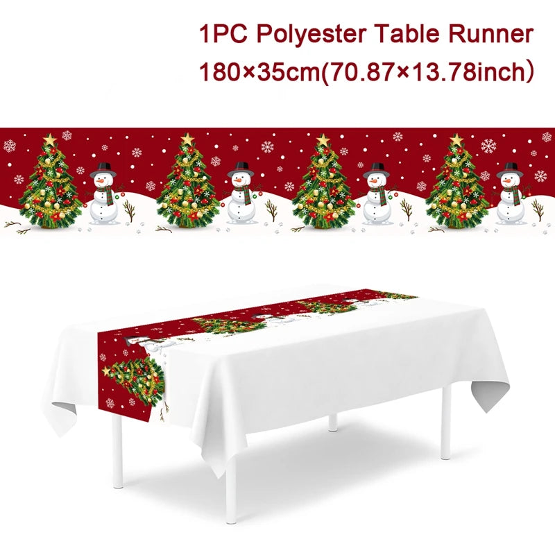Christmas Table Runner for Home Decor Festive Xmas Ornament Gift
