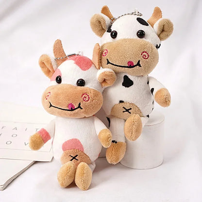 Milk Cow Plush Keychain Cute Soft 15cm Animal Charm NALANI