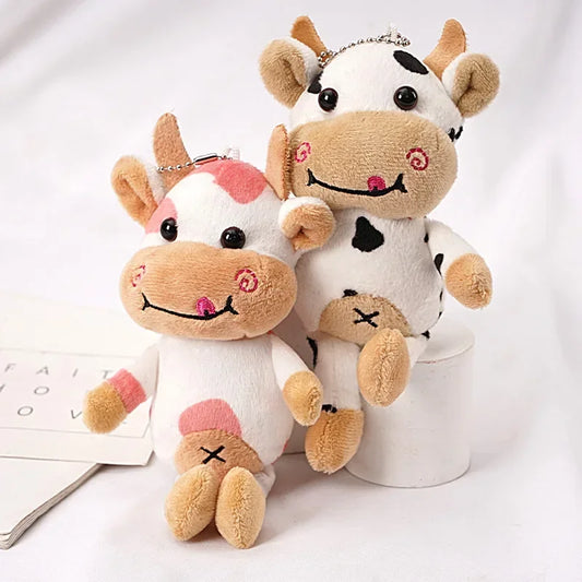 Milk Cow Plush Keychain Cute Soft 15cm Animal Charm NALANI