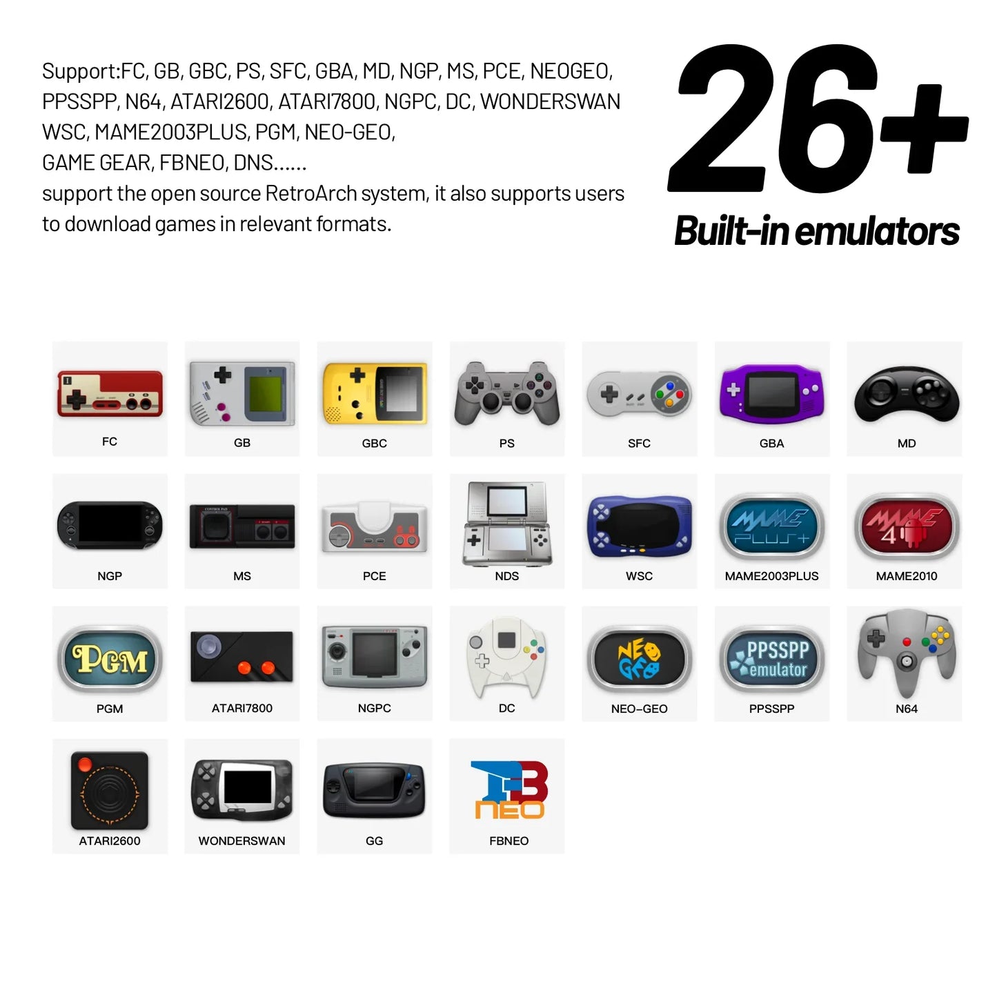 Portable Retro Game Console With HD Screen Built In NALANI