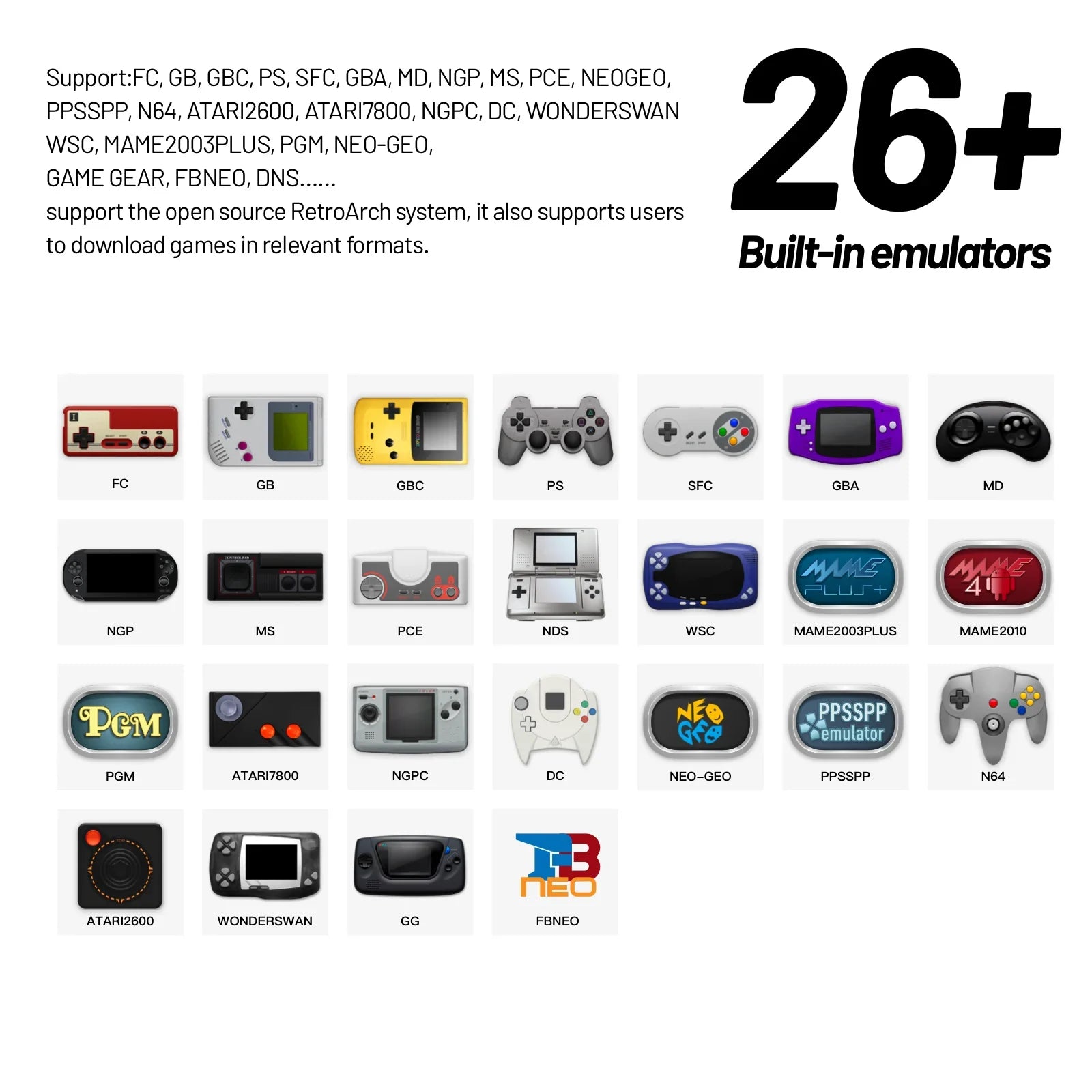 Portable Retro Game Console With HD Screen Built In NALANI