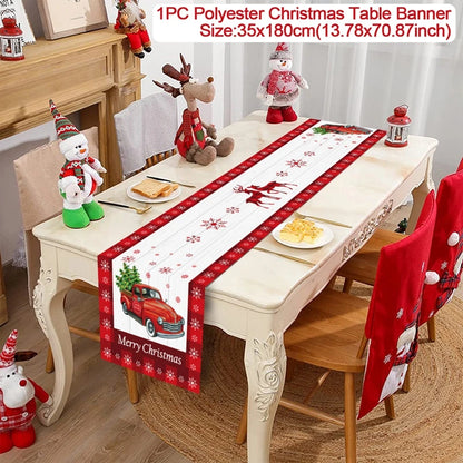 Christmas Table Runner for Home Decor Festive Xmas Ornament Gift