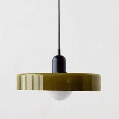 Modern Colored Glass Pendant Light for Stylish Interiors Green Black 25 x 18 cm NaLani