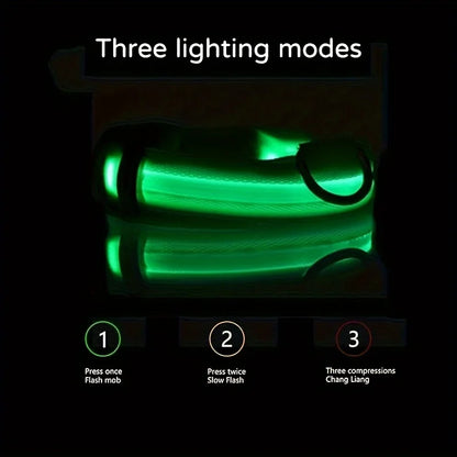 Reflective LED Dog Collar for Night Safety and Visibility NALANI