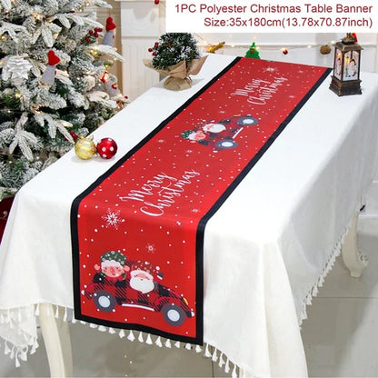 Christmas Table Runner for Home Decor Festive Xmas Ornament Gift