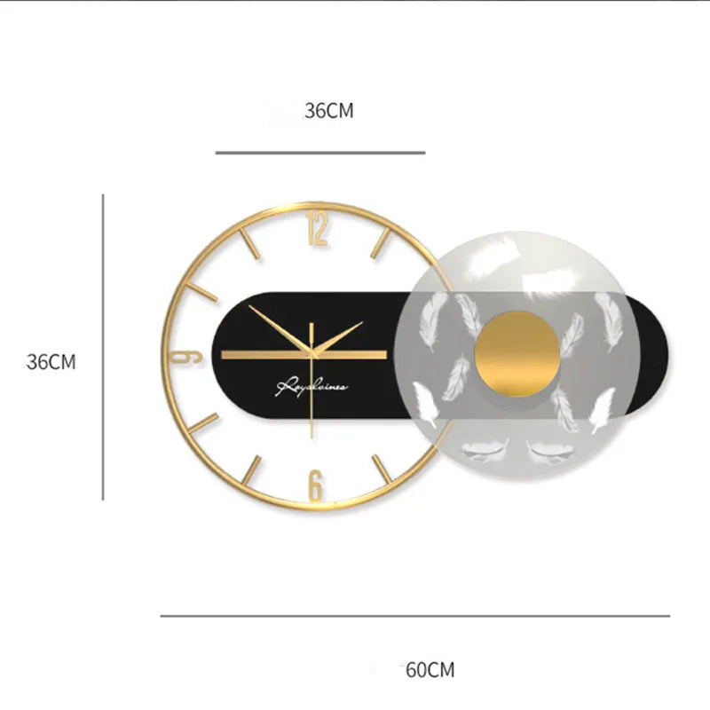 Modern Metal Wall Clock with Geometric Design for Home Decor NALANI