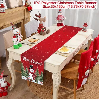Christmas Table Runner for Home Decor Festive Xmas Ornament Gift