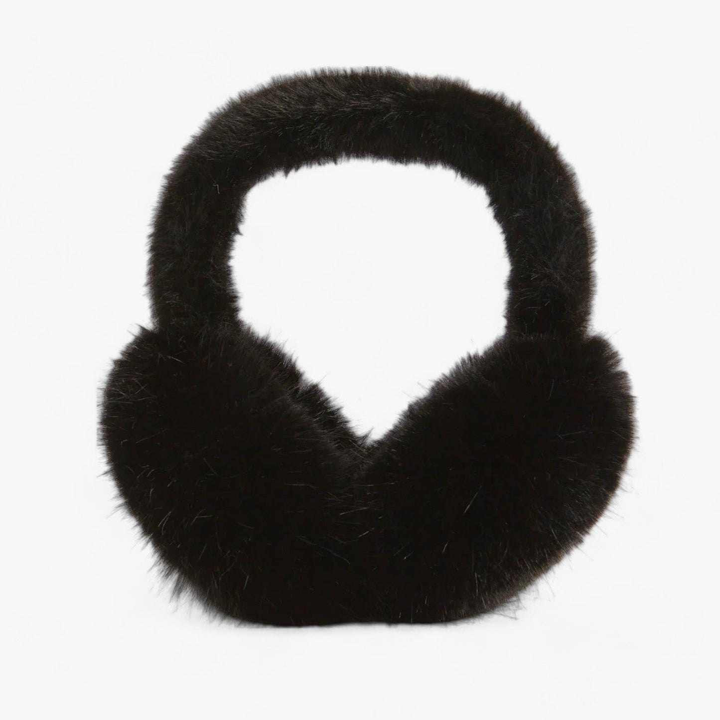 Faux Fur Ear Warmers For Winter Luxury And Cozy Comfort Black Longhair NALANI