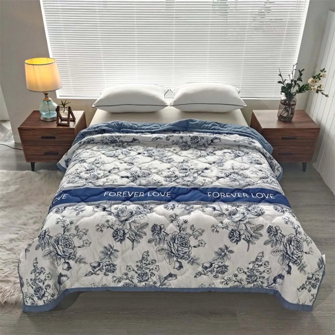 Woven Wool Printed Duvet Set Machine Washable Soft Comfort Graphite painting 150x200cm NALANI