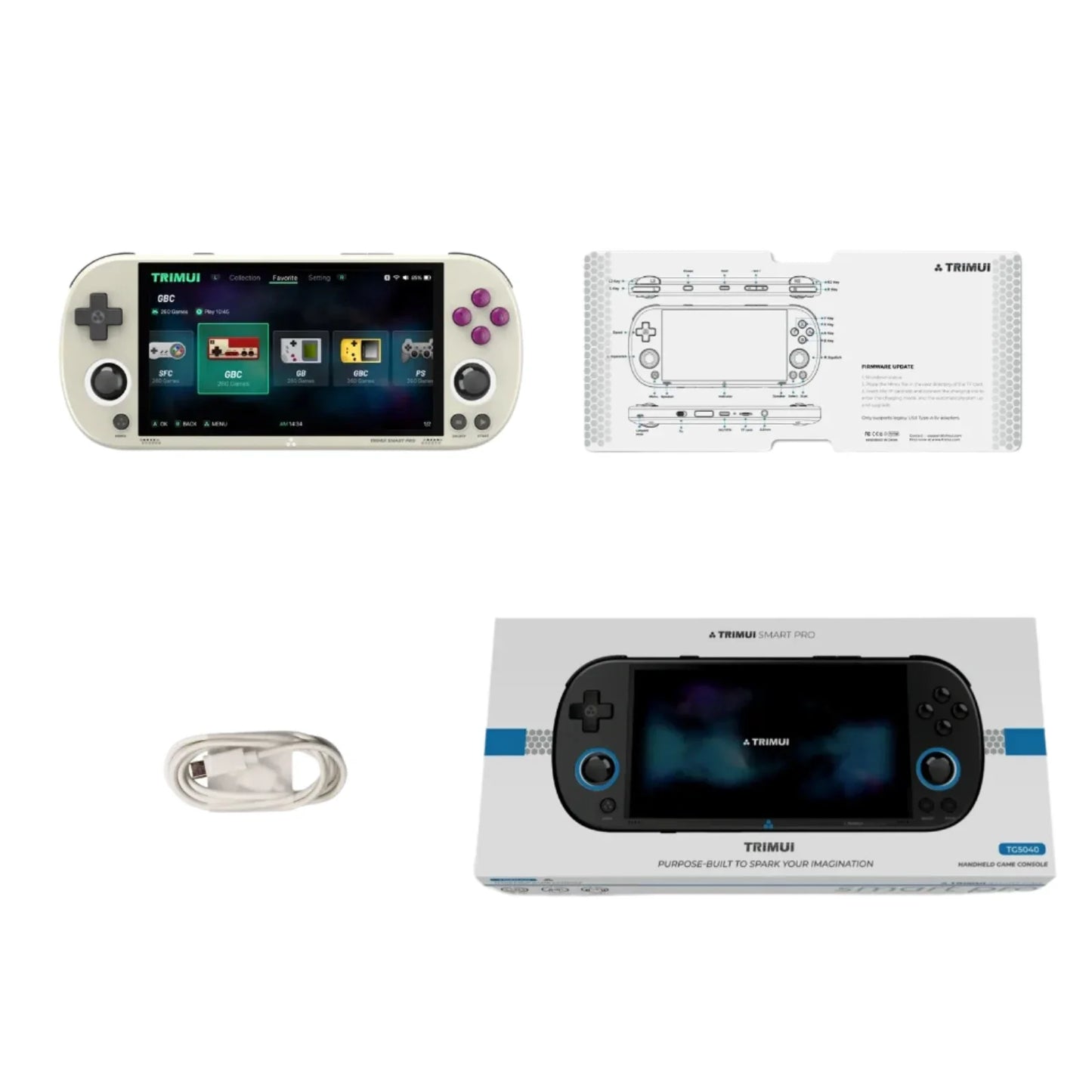 Portable Retro Game Console With HD Screen Built In Gray NALANI