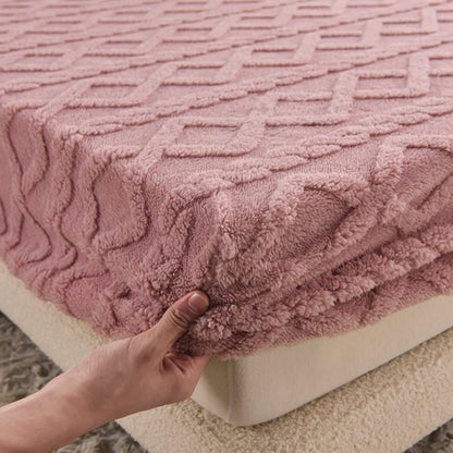 Luxurious Velvet Mattress Protector for Soft Comfort Pink NALANI
