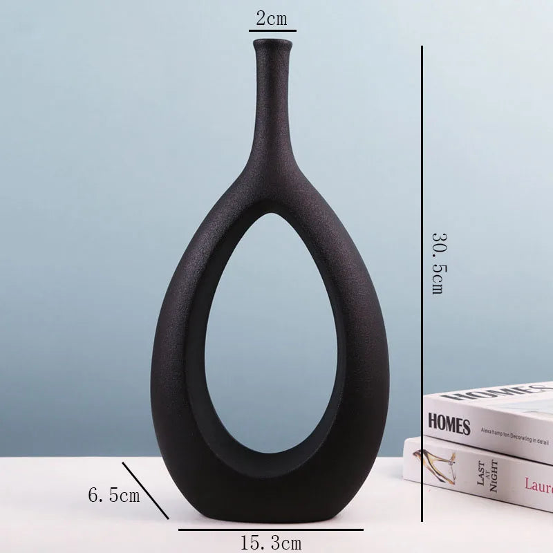 Modern Hollow Flower Vase for Elegant Home Decor Type B Black NaLani