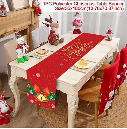 Christmas Table Runner for Home Decor Festive Xmas Ornament Gift