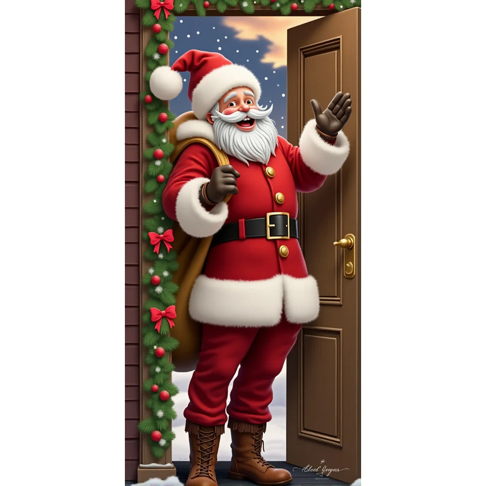 Festive Christmas Door Cover 185x90cm For Entrance And Room Decor