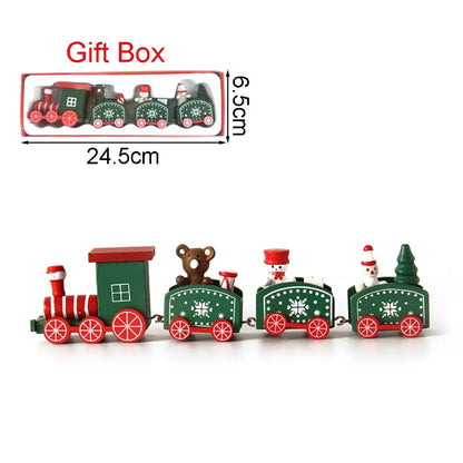 Wooden Christmas Train Ornament With Moving Train Decoration Gift