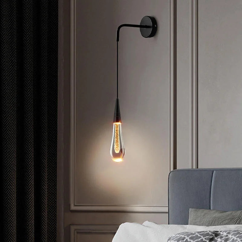 Elegant Crystal Drops LED Wall Lamp for Timeless Home Decor NALANI