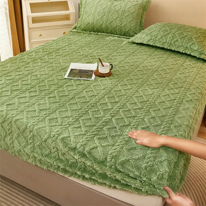 Winter Velvet Fleece Bedding For Warm Yellow Comfort Green NALANI
