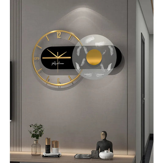 Modern Metal Wall Clock with Geometric Design for Home Decor Type A NALANI