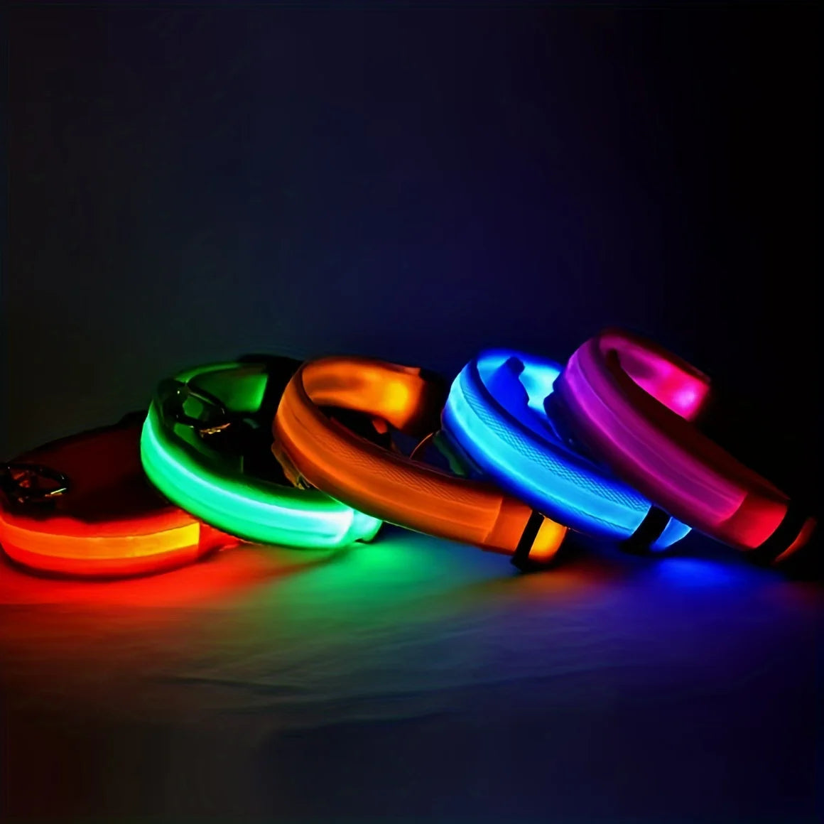 Reflective LED Dog Collar for Night Safety and Visibility NALANI