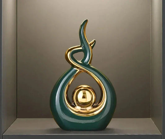 Modern Ceramic Sculpture for Stylish Home Decor and Aesthetic Appeal Green NaLani