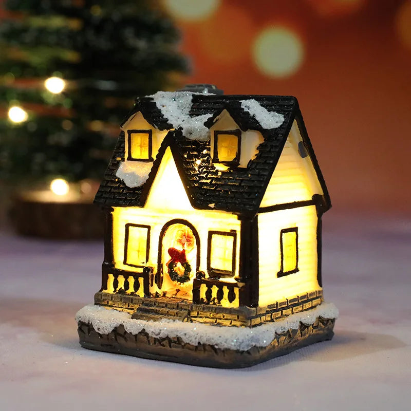 Christmas Night Light Resin Ornament Battery Powered Home Decor