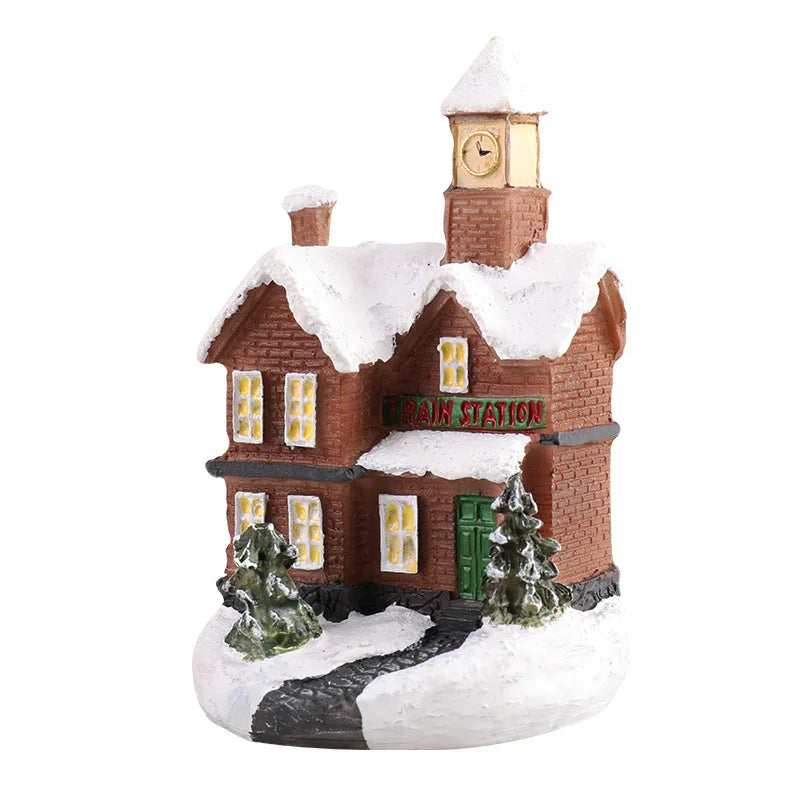 Christmas Night Light Resin Ornament Battery Powered Home Decor