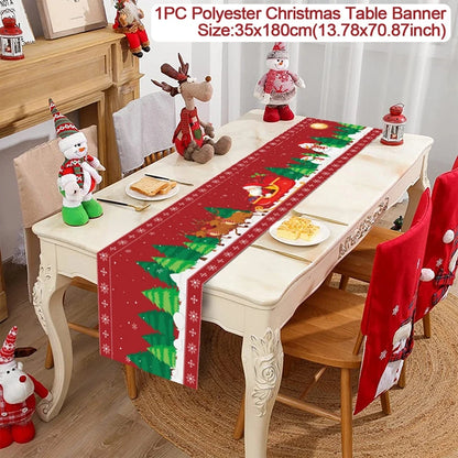 Christmas Table Runner for Home Decor Festive Xmas Ornament Gift