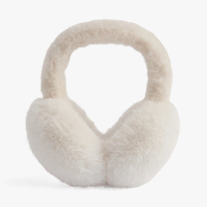 Faux Fur Ear Warmers For Winter Luxury And Cozy Comfort White Longhair NALANI