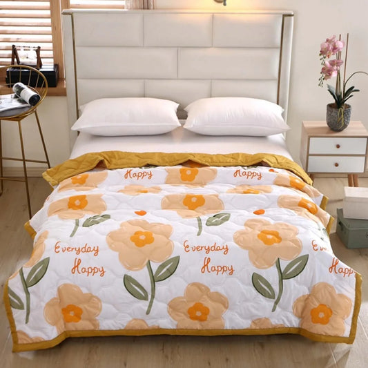 Woven Wool Printed Duvet Set Machine Washable Soft Comfort Small flowers 200x230cm NALANI