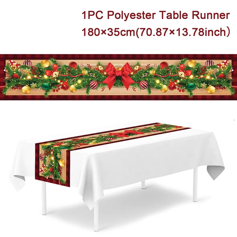 Christmas Table Runner for Home Decor Festive Xmas Ornament Gift