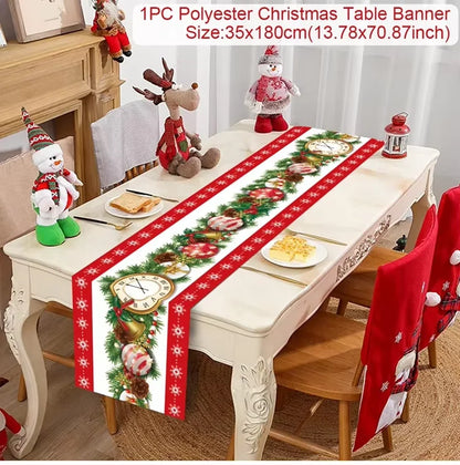 Christmas Table Runner for Home Decor Festive Xmas Ornament Gift