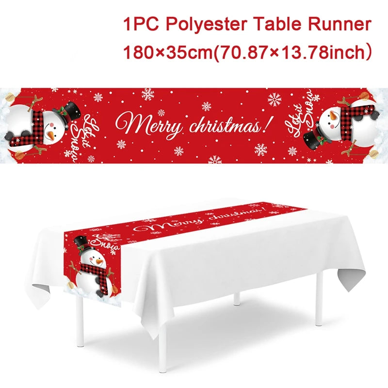 Christmas Table Runner for Home Decor Festive Xmas Ornament Gift