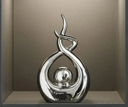 Modern Ceramic Sculpture for Stylish Home Decor and Aesthetic Appeal Silver NaLani