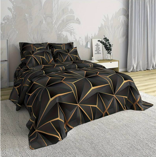 Hotel Inspired Duvet With Ultra Soft Microfiber Comfort Gold NALANI