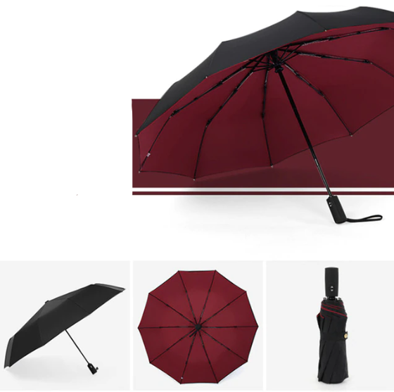 Windproof Storm Umbrella With Automatic Open Button Donkerrood NALANI