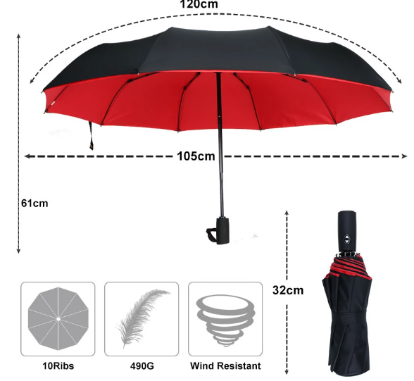 Windproof Storm Umbrella With Automatic Open Button NALANI