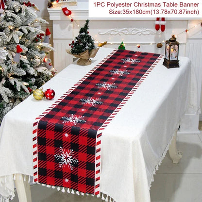 Christmas Table Runner for Home Decor Festive Xmas Ornament Gift