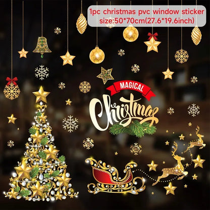 Christmas Wall Window Stickers For Home Decor Xmas Ornaments 2025
