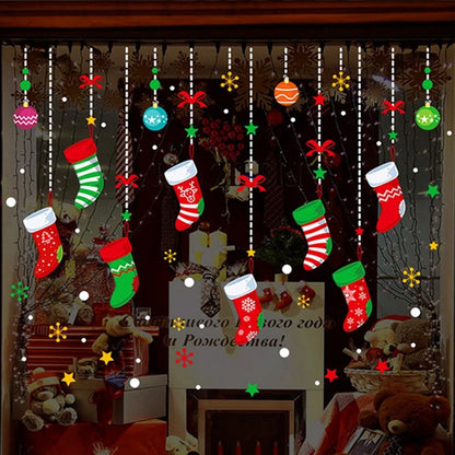 Christmas Wall Window Stickers For Home Decor Xmas Ornaments 2025