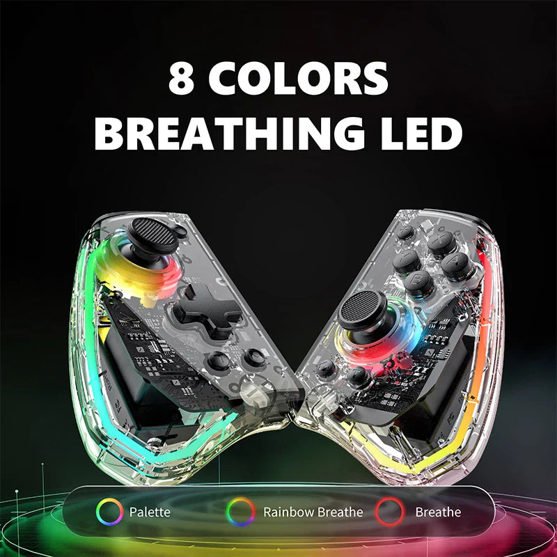 Transparent Wireless Controller With LED Lights For Switch NALANI